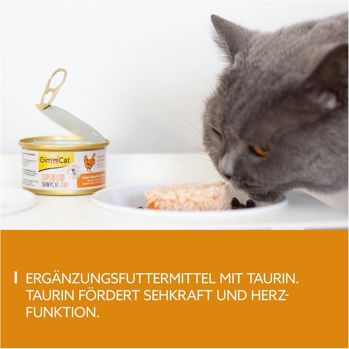 GimCat Superfood ShinyCat Duo Hühnchen mit Karotten - Katzenfutter mit saftigem Filet ohne Zuckerzus