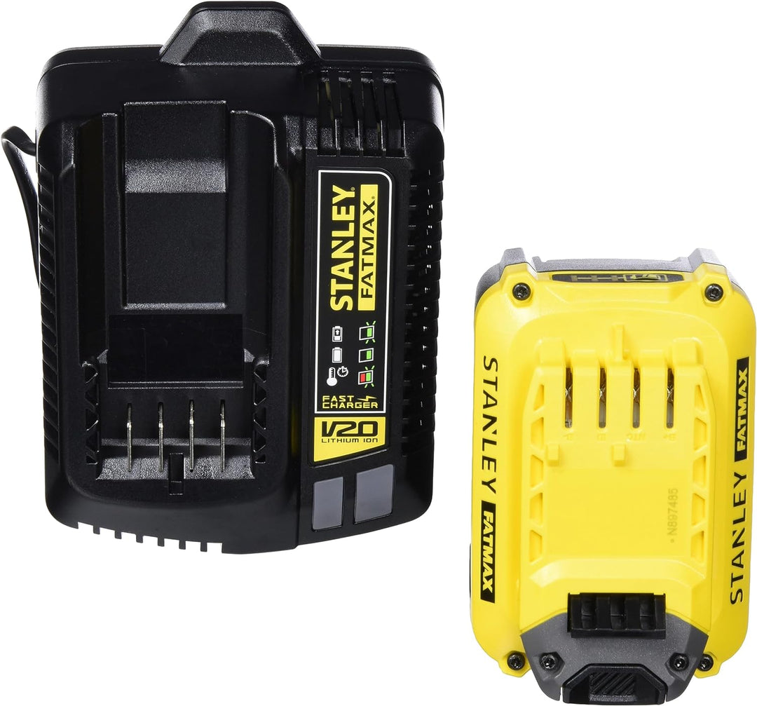 Stanley FatMax Akku Starter-Kit SFMCB14M1 (18 Volt, 4.0 Ah, zum Einstieg in das V20-Akkusystem von S