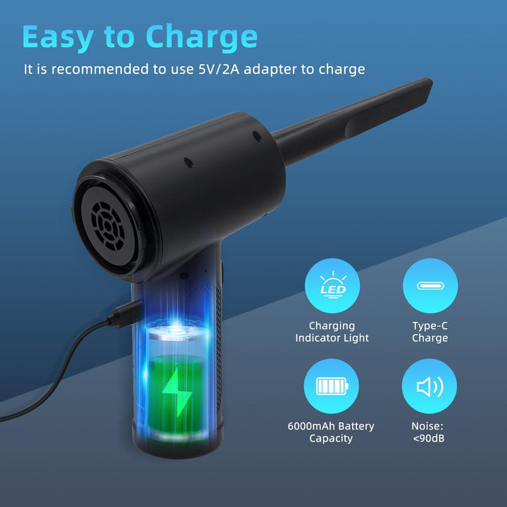 Mcbazel 2 in 1 Elektrische Staubgebläse Air Duster Tastatursauger, Wiederaufladbarer Handstaubsauger