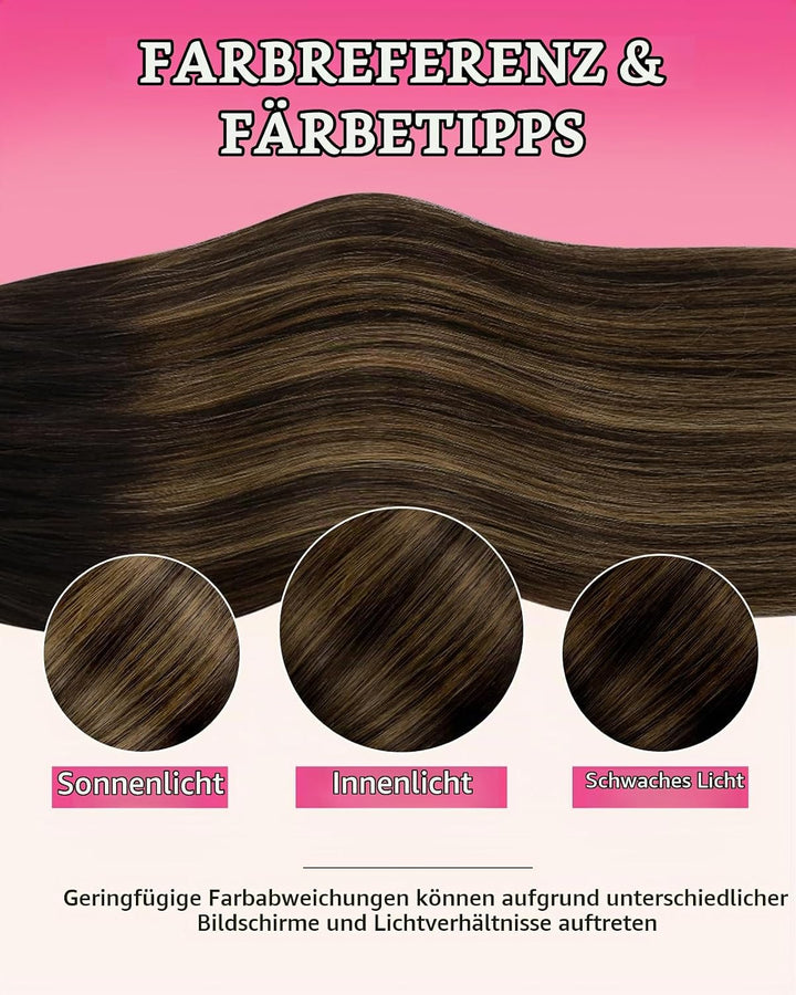 Hetto Microring Extensions Echthaar Balayage Braun Micro Extensions Echthaar Remy Extensions Microri