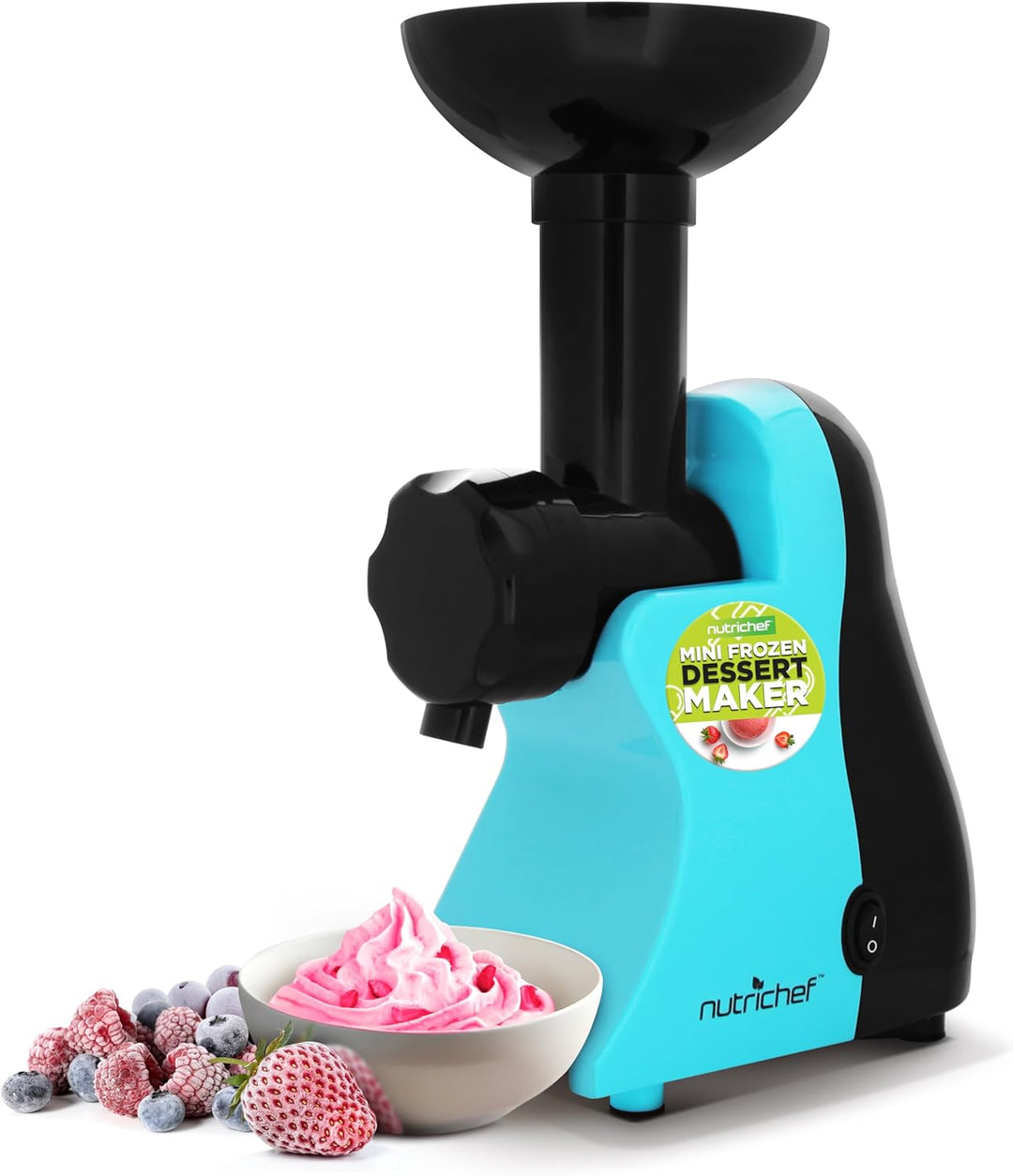 Nutrichef NCIM30 Electric Maker Fruit Sorbet Machine Makes Healthy Vegan Ice Cream Desserts, Soft Se