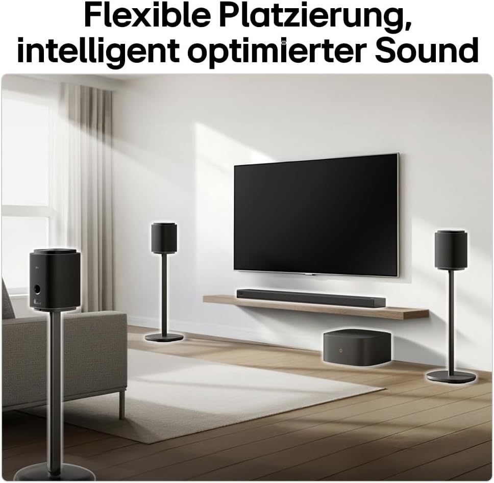 LG Sound Suite Subwoofer W7 (220 Watt) mit Dolby Atmos FlexConnect-Technologie (8-Zoll-Treiber, WLAN