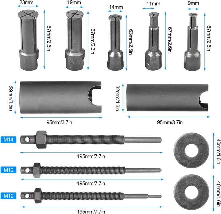 QZQUFJ 8 Stücke Lagerabzieher, Kugellager Abzieher, 9-23mm Innenlager Abzieher Set, Motorradgehäuse