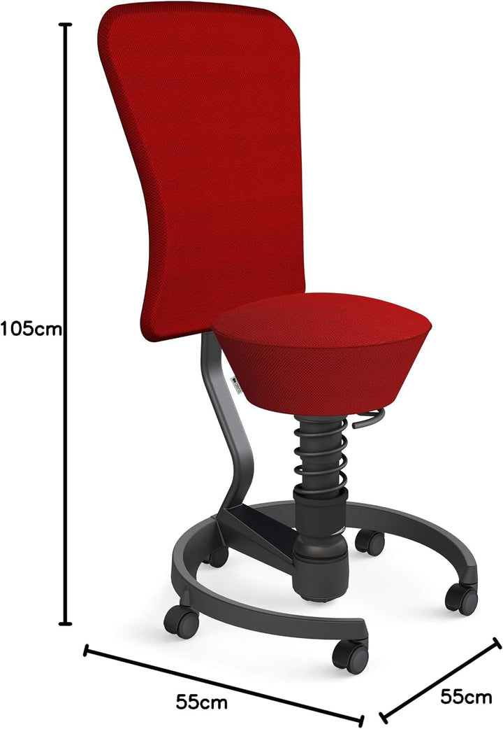 aeris Swopper Air – Ergonomischer Hocker mit extra weicher Polsterung – Bürohocker höhenverstellbar