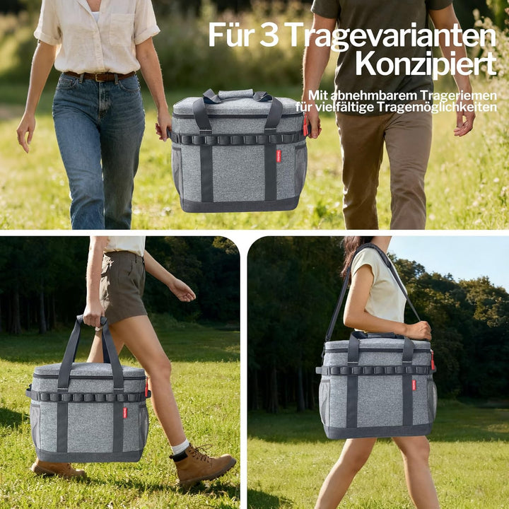 Kühltasche 40L, 12h Kühlung, Gross Faltbar Picknicktasche, Kühlbox Tragbare Isoliertasche für Auto &