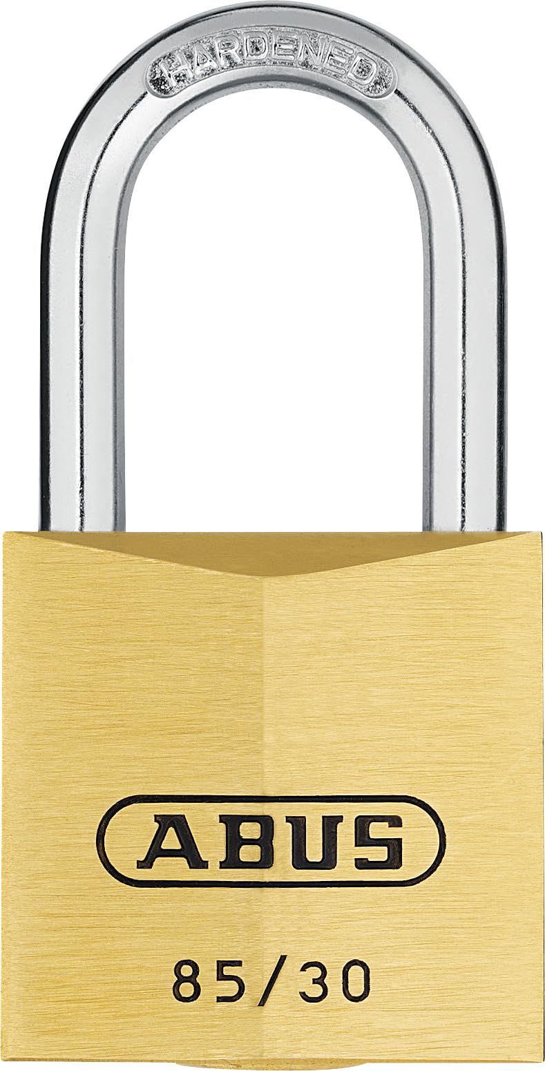 ABUS Vorhängeschloss Messing 85/30HB24 - mit hohem Bügel - für Kellertüren, Schuppen u. v. m. - wett