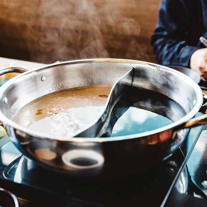 TOPBATHY Induktion Wok Elektrischer Heisser Topf Induktionskochtopf Fonduetopf Shabu Hot Pot Für Zu