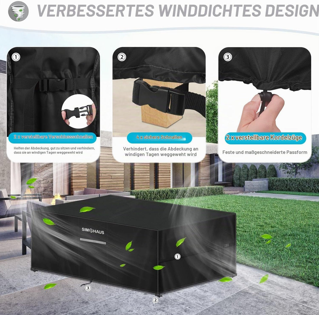 Abdeckplane Gartenmöbel Abdeckung Gartentisch Wasserdicht | Schutzhülle Gartenmöbel Winterfest, Anti