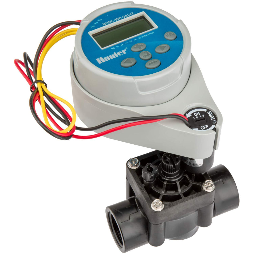 Hunter NODE100 NODE-100 Batterie-Controller mit Magnetspule, klein, blau, grau Mit Ventil, Mit Venti