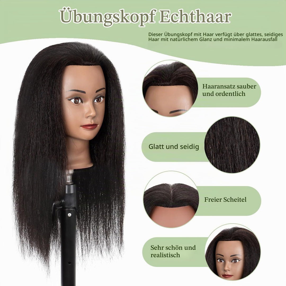 Mannequinkopf mit menschlichem Haar 18&