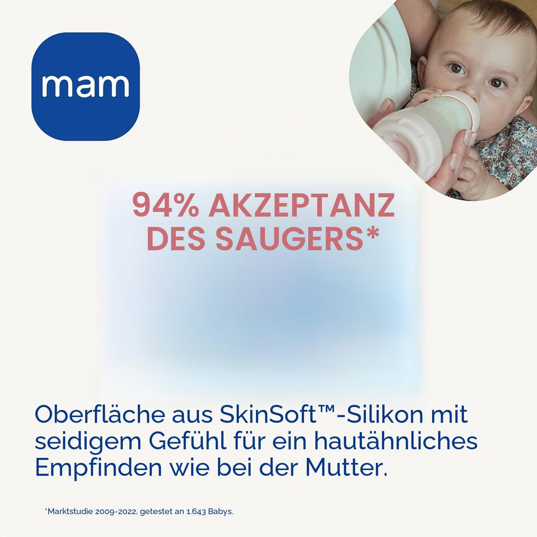 MAM Easy Start Anti-Colic Babyflasche | für Neugeborene | 94% Akzeptanz | von Hebammen & Müttern emp