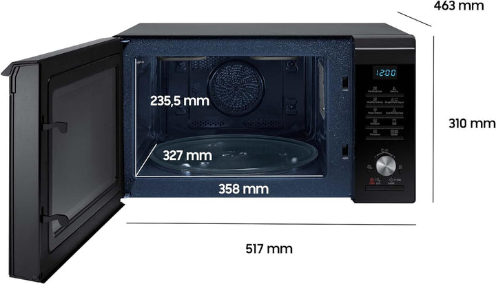 Samsung MC2BM6035KK/EG Mikrowelle mit Grill und Heissluft, 900 W, 28 ℓ Garraum, 51,7 cm Breite, Krat
