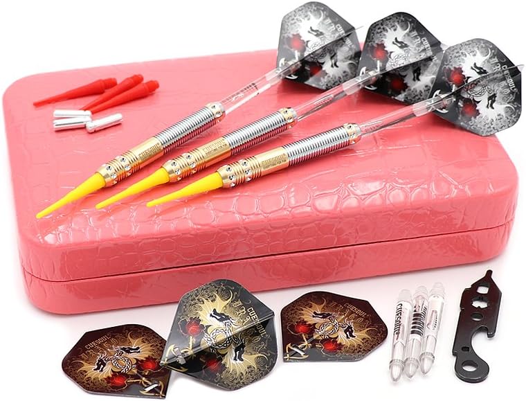 Cuesoul 16 Grams Deluxe Soft Tip Darts Set with Luxury Case（Dragon Series） JL-STL-B1107+D601, JL-STL