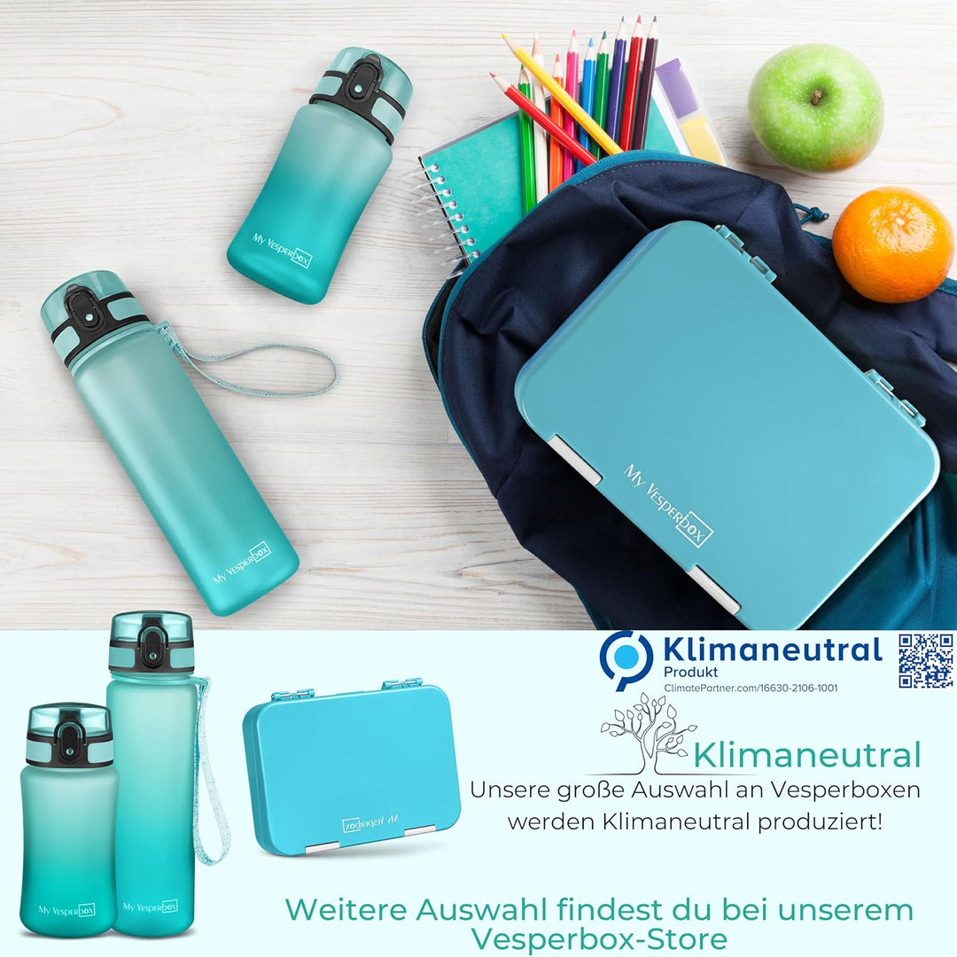 My Vesperbox – Len - Bento Box Kinder - Lunchbox mit 4+2 Fächern - extrem robust – Brotdose – Brotbo