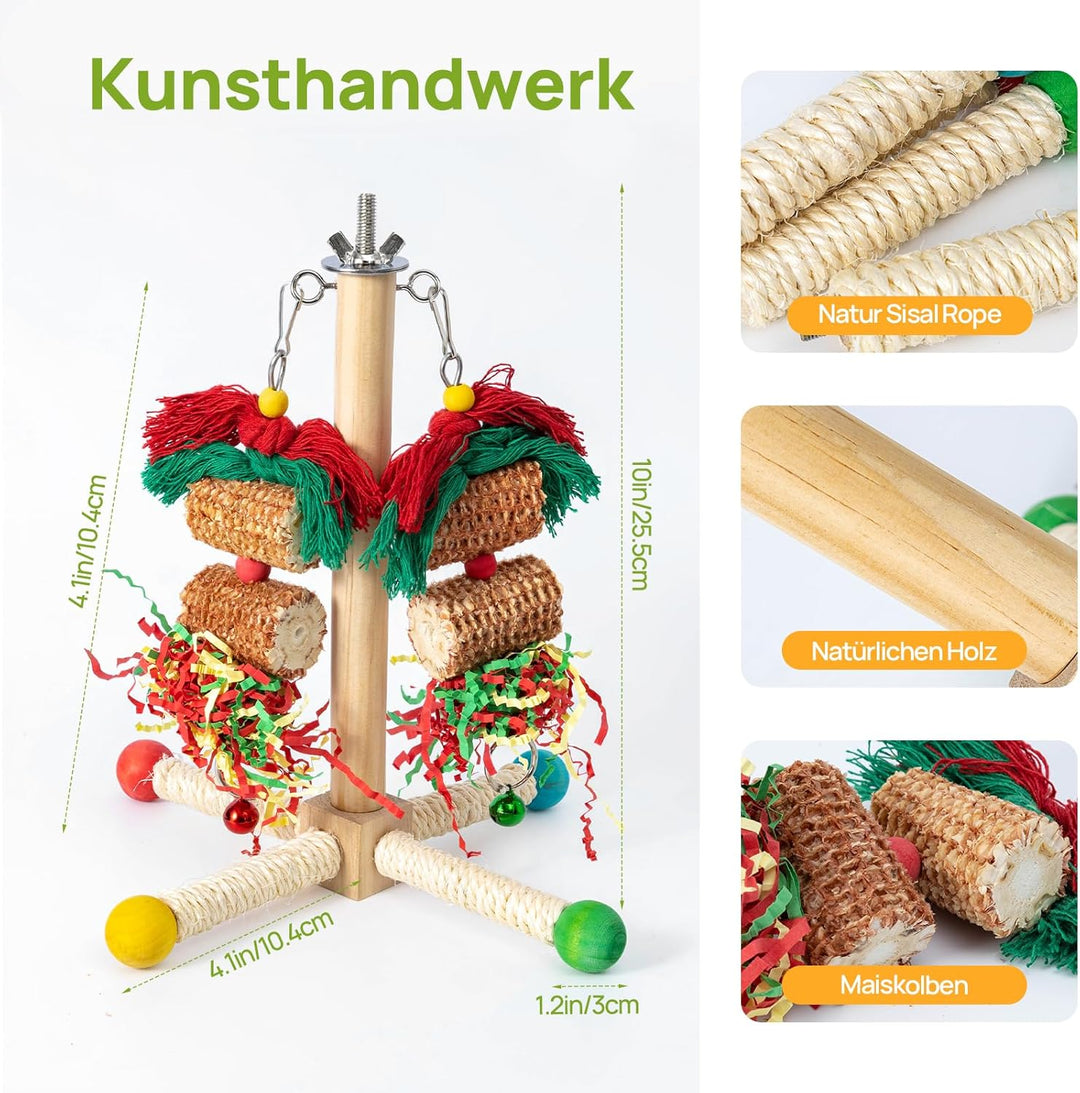Wellensittich Spielzeug, Vogelspielzeug Für Vögel,Natürliches Maiskolben,Papagei Kauspielzeug Buntes