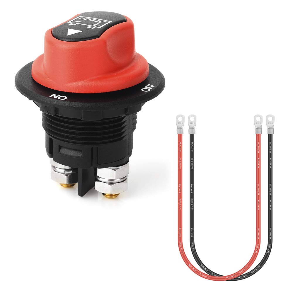 Jtron batterieschalter trennschalter motorrad an-aus batterieschalter 12v mini mit 8AWG Kabel 50CM f