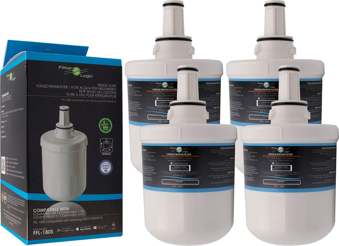 FilterLogic FFL-180SK | 4er Pack - Wasserfilter kompatibel mit Samsung HAFIN2/EXP DA29-00003G HAFIN2
