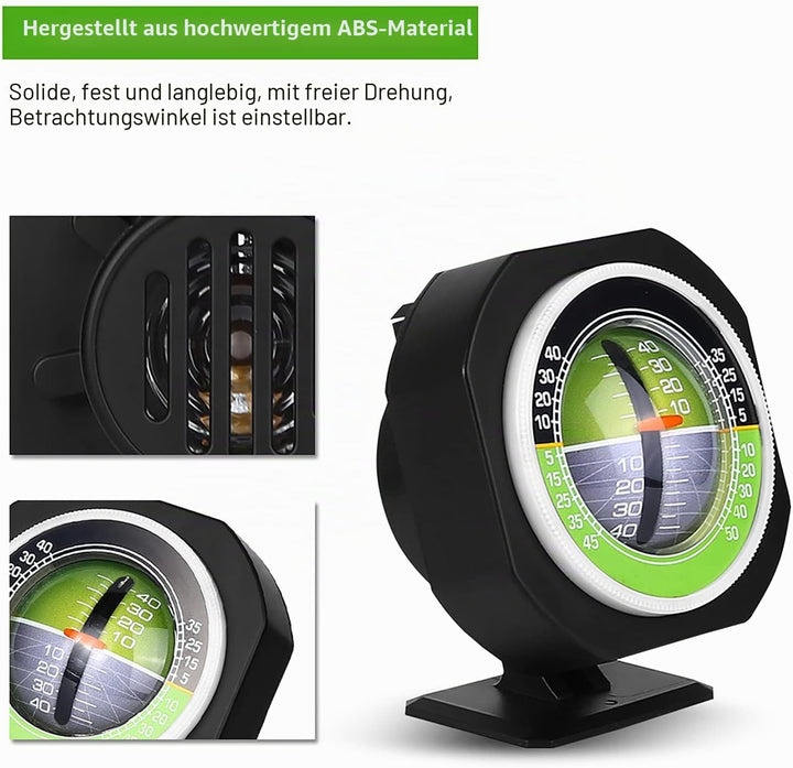 Auto Kompass Neigungsmesser, Aussenleuchtender LED Neigungsmesser Digitaler Neigungsmesser Winkelmes