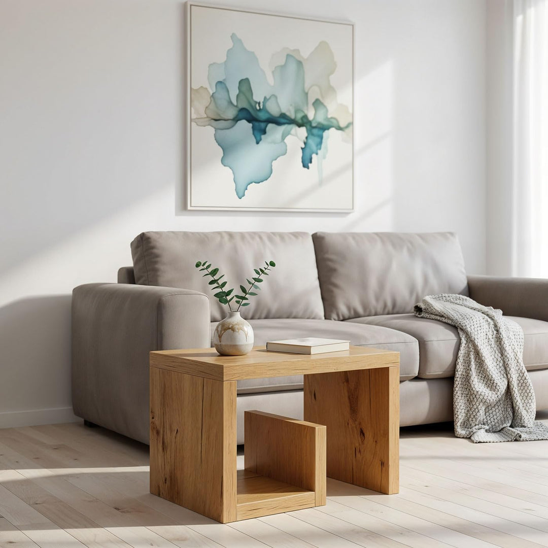 levandeo Couchtisch Gustav Wildeiche Eiche B x H x T: 59x37x36cm Holz Beistelltisch Keine Montage Fe
