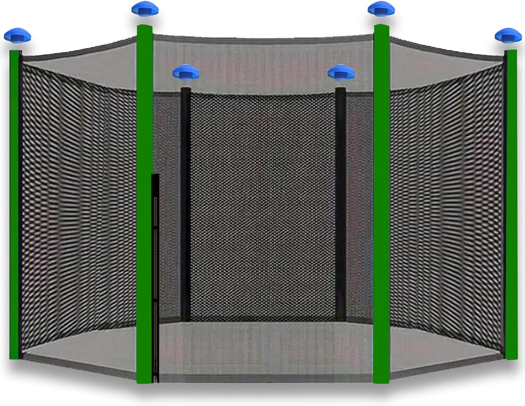 Trampolin Sicherheitsnetz Ersatznetz (für Trampolingestell 305cm mit 6 Stangen, Schwarz/Grün) 305 /