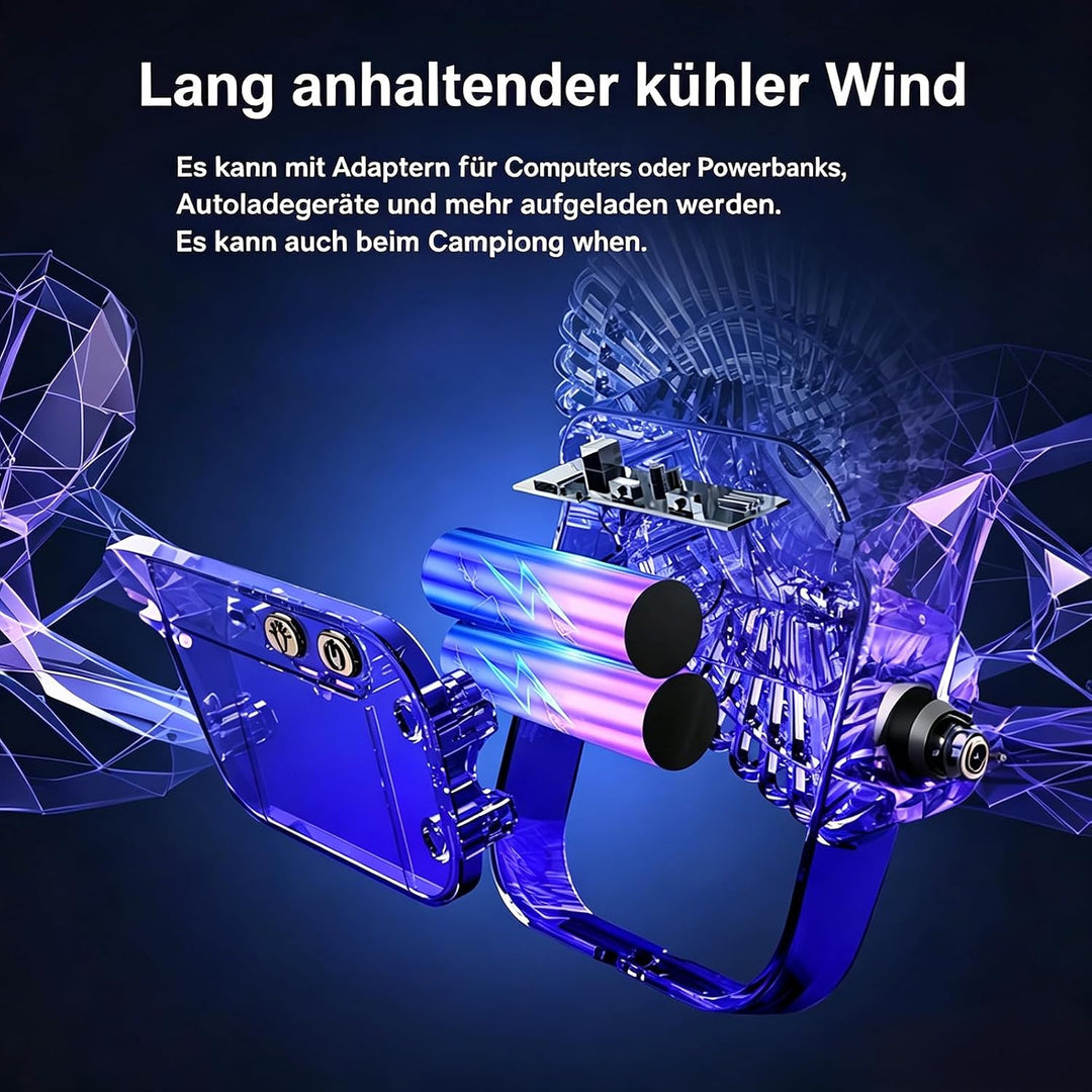 Camping Ventilator, 21 cm Campinglampe Lange Laufzeit mit 3 Windstufen | 3 Lichtstufen, Fernbedienun