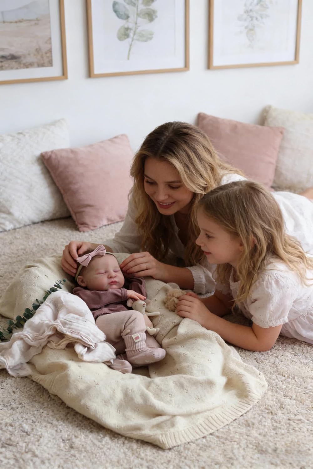 Zero pam Reborn Baby Mädchen 19 Zoll 48 cm Reborn Puppe Mit Haaren Lebensechte Reborn Puppen Aus Sto