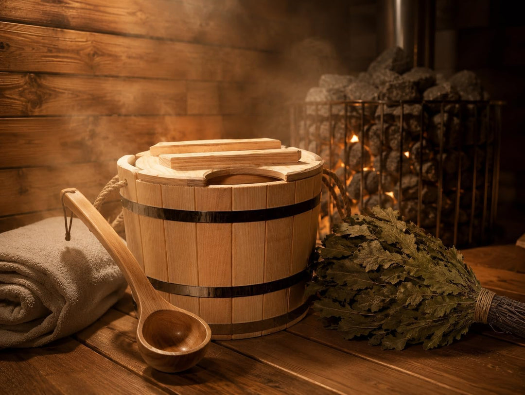 Holz Saunakübel 20 Liter Sauna Eimer Holzeimer Esche Banya Aufgusseimer