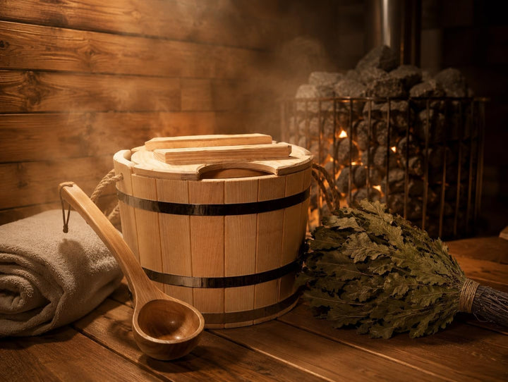Holz Saunakübel 20 Liter Sauna Eimer Holzeimer Esche Banya Aufgusseimer