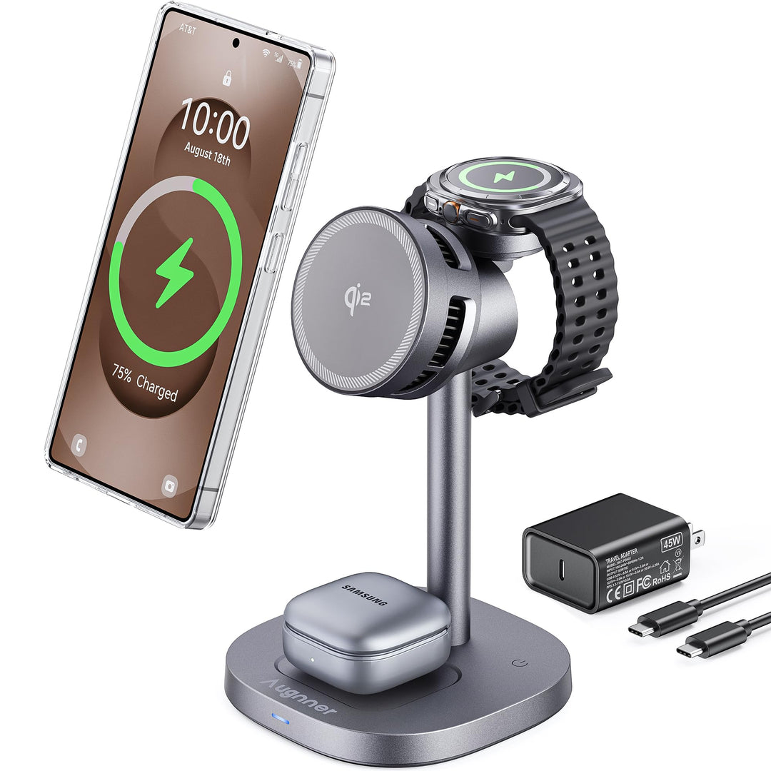 3 in 1 Induktive Ladestation für Samsung, 15W Wireless Charger mit TEC-Kühlung, Magsafe-Ladegerät fü