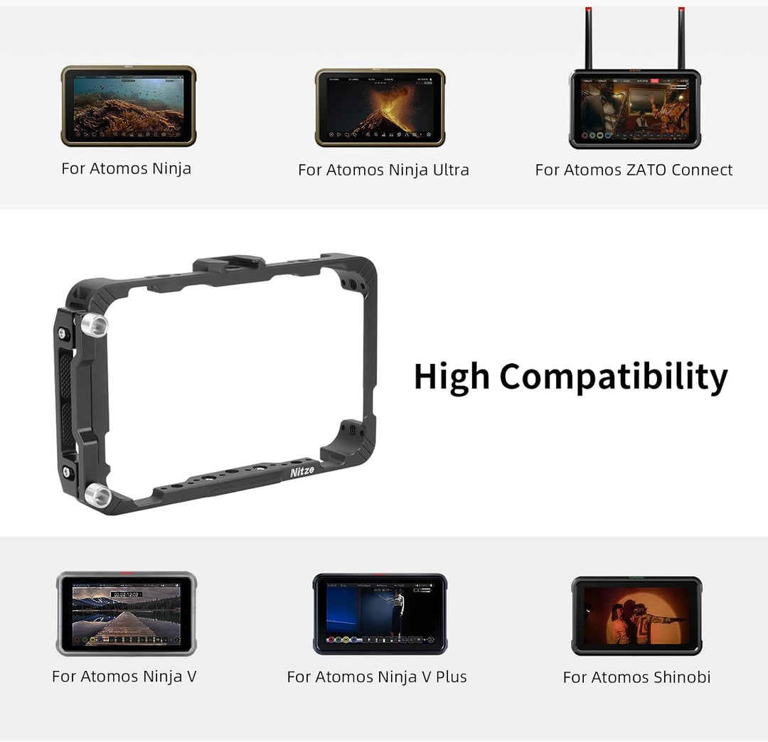 Nitze Ninja V Cage for Atomos Ninja V/Ninja V+ / Shinobi/ZATO Connect 5"/ Ninja/Ninja Ultra with HDM