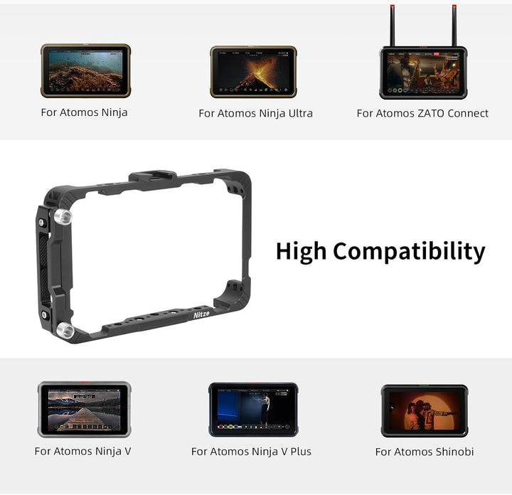 Nitze Ninja V Cage for Atomos Ninja V/Ninja V+ / Shinobi/ZATO Connect 5"/ Ninja/Ninja Ultra with HDM
