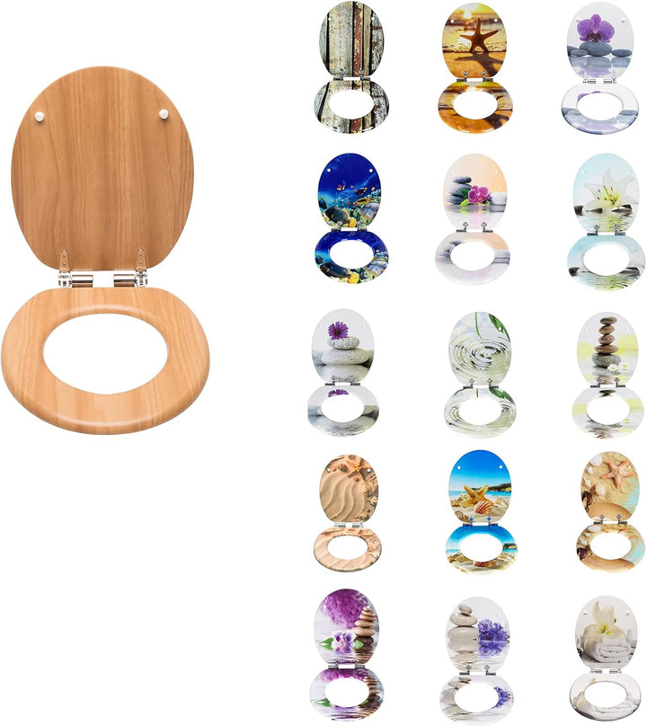 EUGAD WC Sitz Mit Absenkautomatik,Holz Toilettendeckel,Einfache Montage Toilettensitz,Stabile Qualit