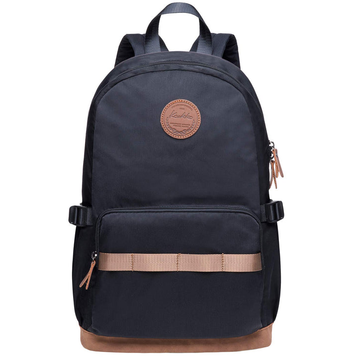 KAUKKO Schöner und durchdachter Rucksack mit Laptopfach für 15 Zoll Schule Uni 22L 5-2, Schwarz, 5-2