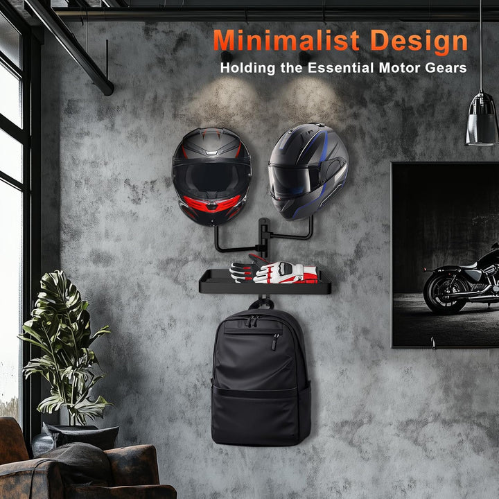 Motorradhelmhalter Wandhalterung, Helmhalter Wand im Industriestil für Helm Display, Helmhalterung D