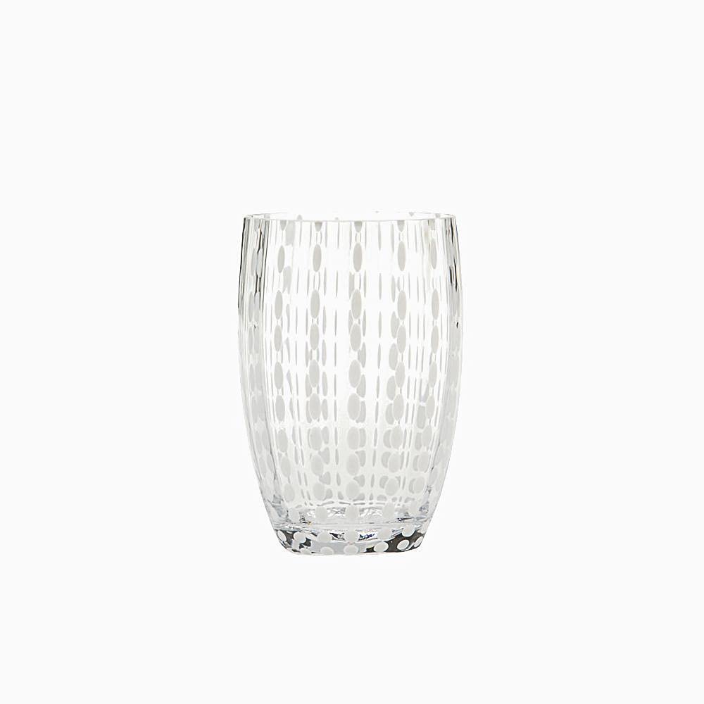 Zafferano Perle Glasbecher - Handgemachtes transparentes Buntglas, cl 32 h 109mm d 71mm - Set 6 Stüc