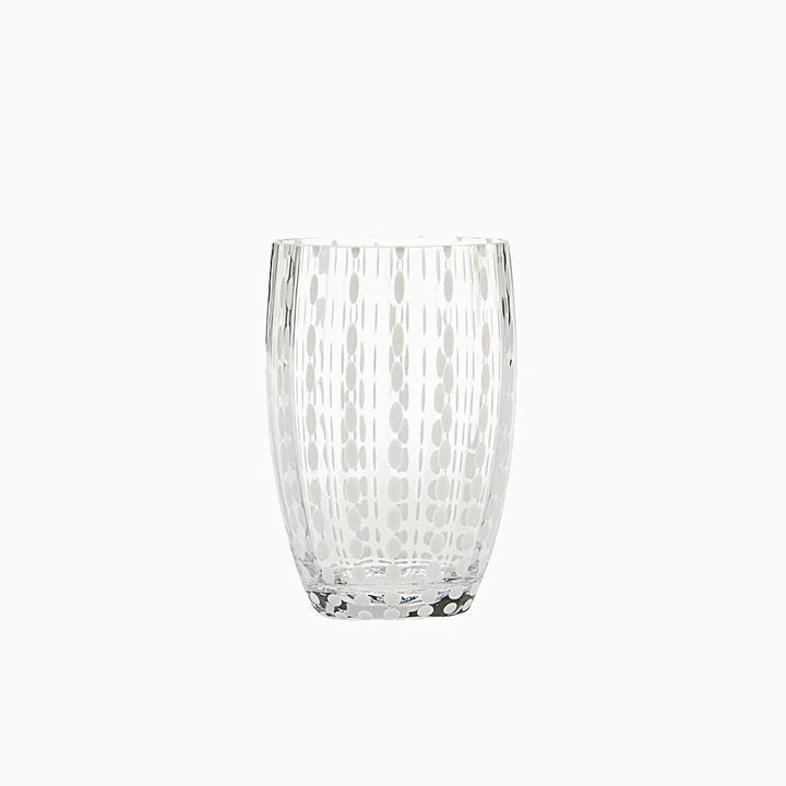 Zafferano Perle Glasbecher - Handgemachtes transparentes Buntglas, cl 32 h 109mm d 71mm - Set 6 Stüc