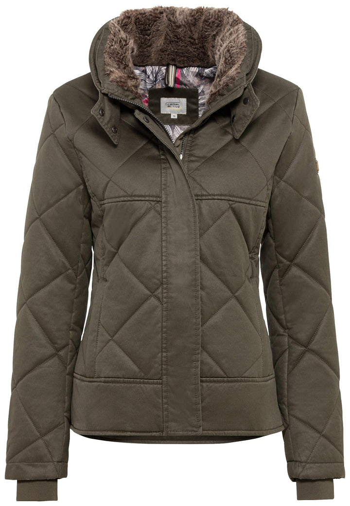 camel active Damen Blouson mit Stehkragen im Vintage Look 36 Khaki, 36 Khaki
