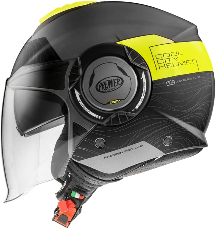 Premier Unisex-Adult Cool Evo Helm L Schwarz, Hellgrau Und Gelb, L Schwarz, Hellgrau Und Gelb