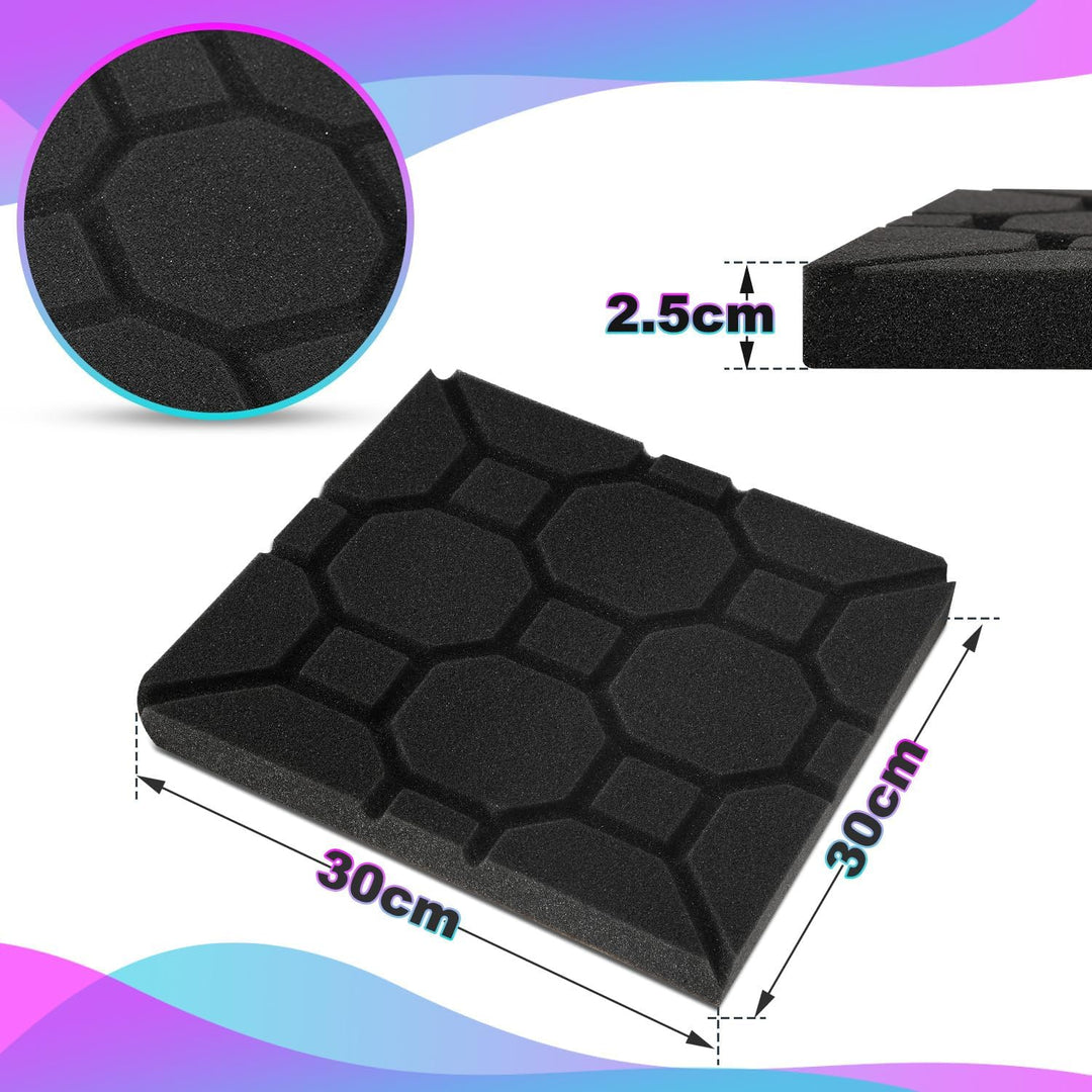 Akustikschaumstoff Schallabsorber, 48 Stück Akustikplatten Selbstklebend, Schallabsorber Wand, Schal