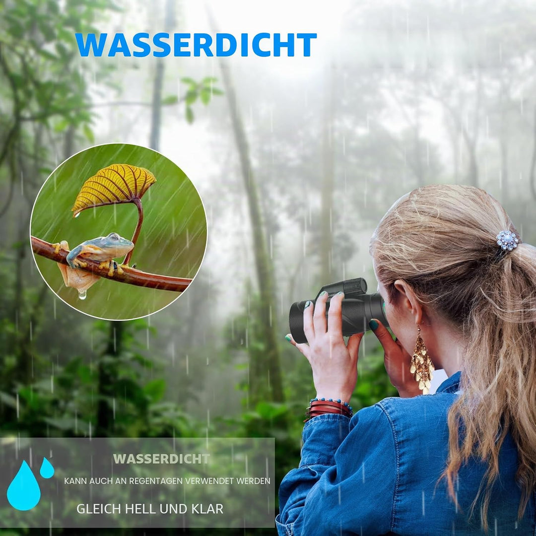 12x42 Zoom Fernrohr monokular, Mono fernglas Erwachsene, mit Smartphone Halter Stativ,für Wildtiere