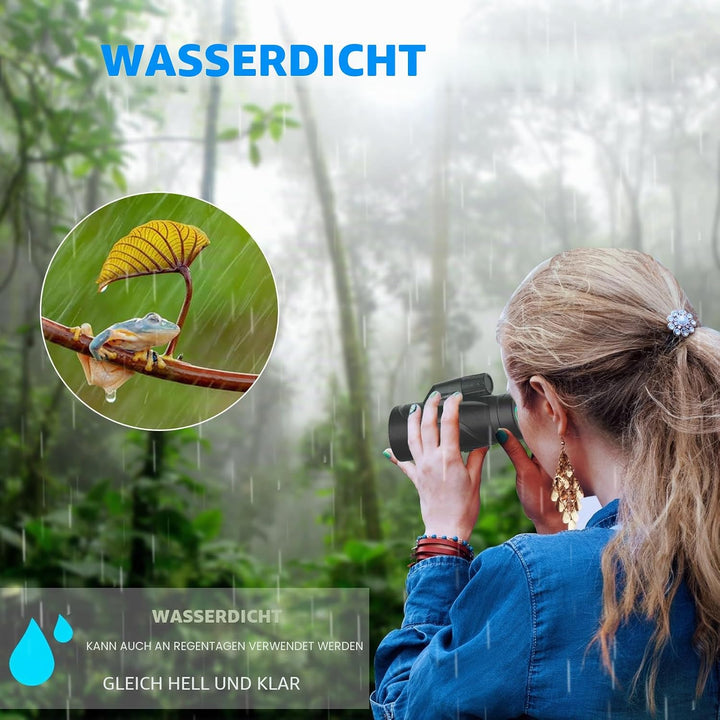 12x42 Zoom Fernrohr monokular, Mono fernglas Erwachsene, mit Smartphone Halter Stativ,für Wildtiere