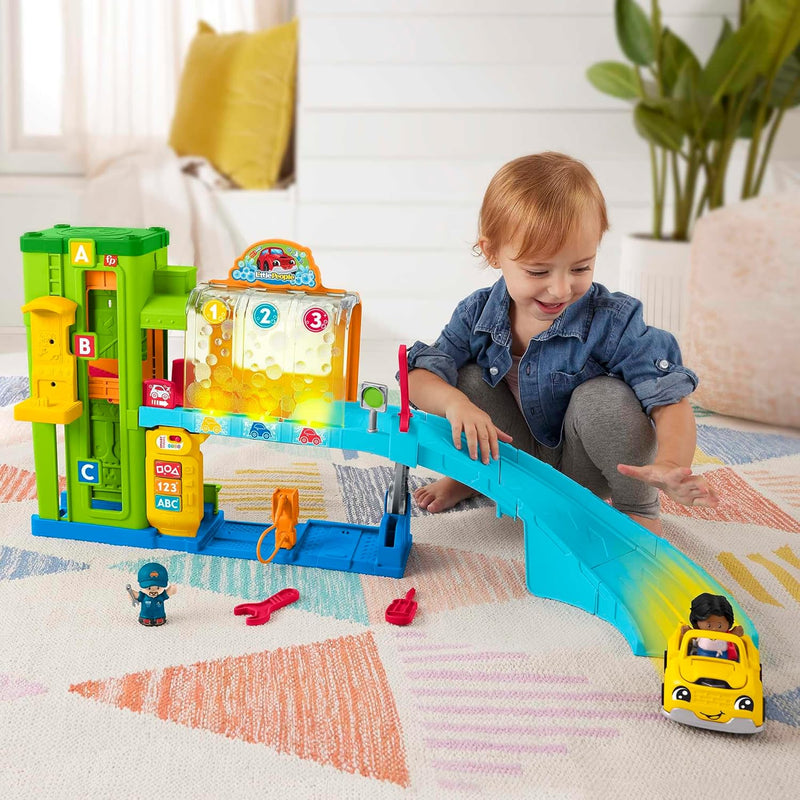 FISHER-PRICE Little People Lern-Garage - Interaktives Autogaragen-Spielset mit Lichtern, Musik und S