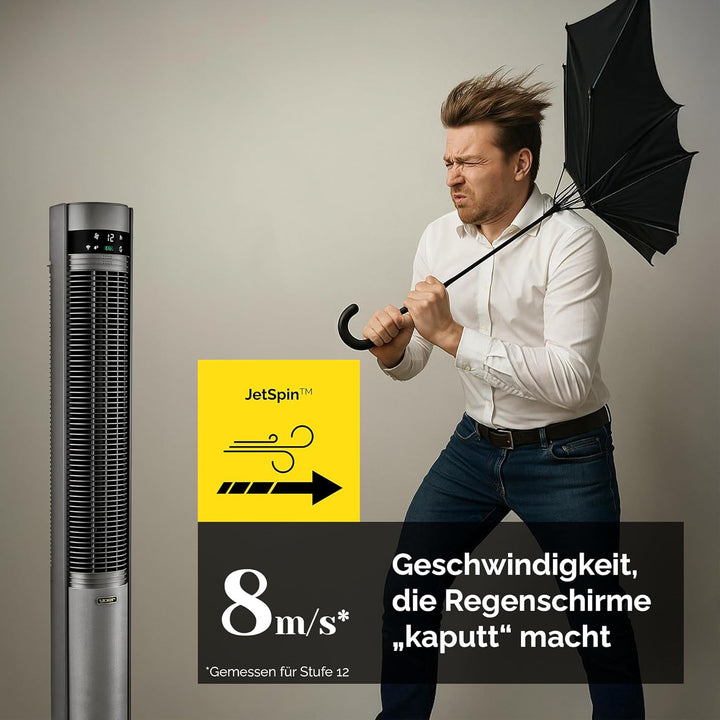 YOER 19dB Leiser Turmventilator, Plasma-Ionisator, Ventilator, 12 m Reichweite, 12 Geschwindigstufen