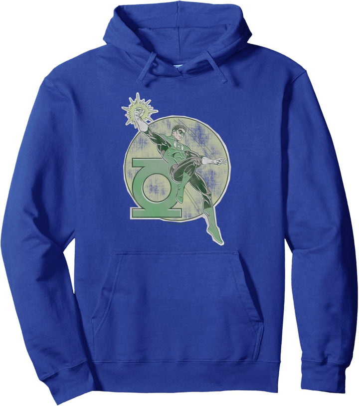 Green Lantern Retro Lantern Iron-On Pullover Hoodie