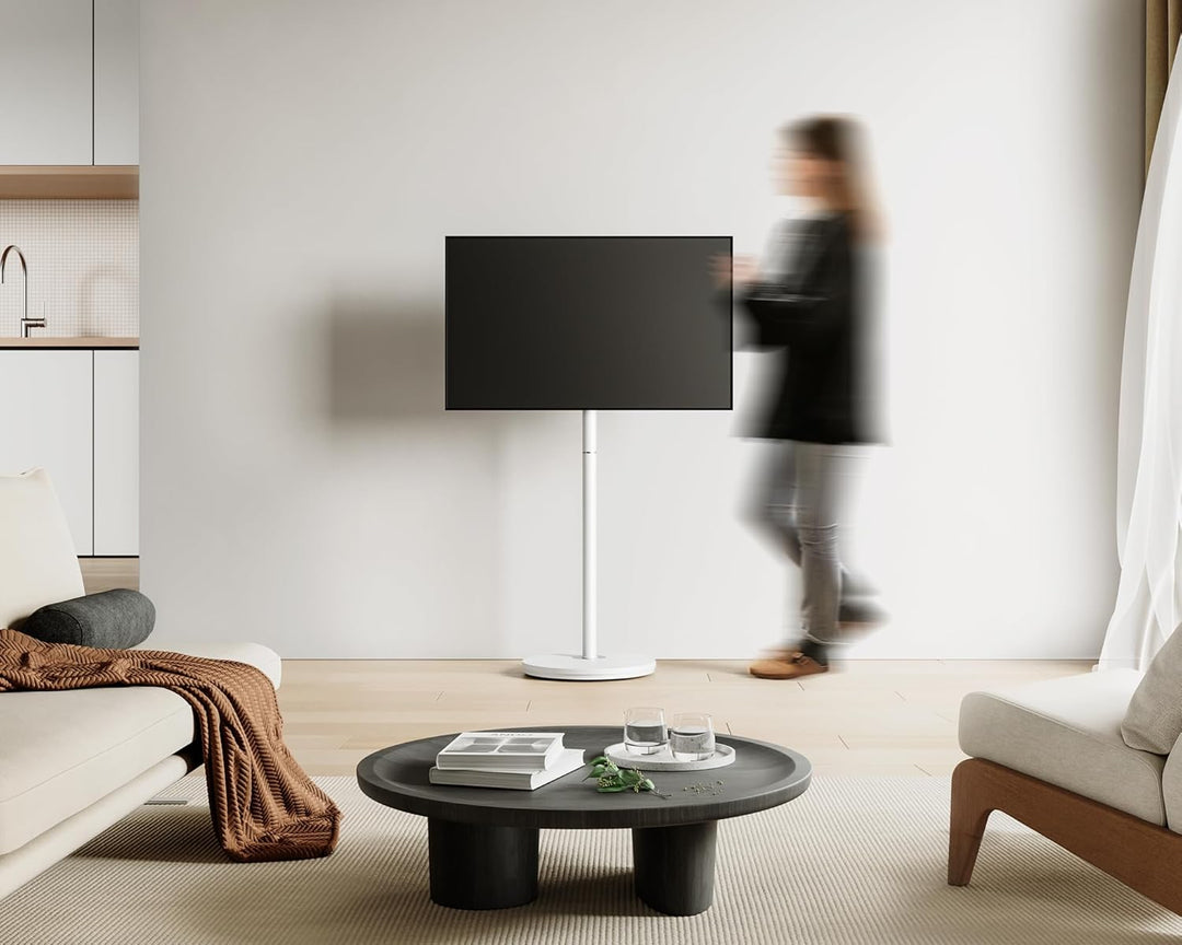 FITUEYES Design TV Ständer Rollbar für 24-48 Zoll Fernseher Mobiler TV Standfuss höhenverstellbar Mo