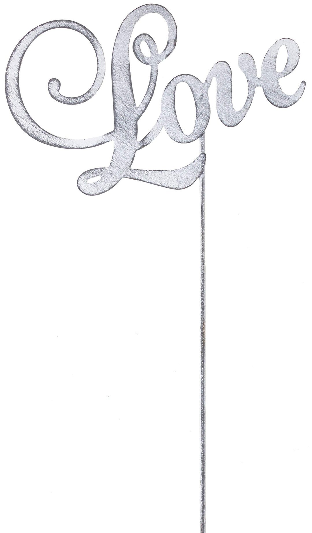 B2S BACK2SEASON Gartenstecker Love am Stab Metall Liebe Stecker Blumenstecker Gartendekoration grau