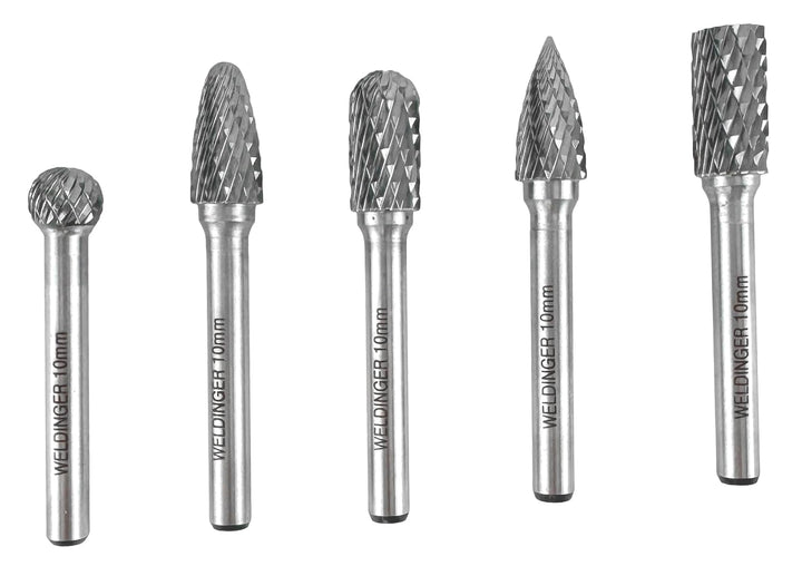 WELDINGER HM Frässtifte SET 10mm B C D F G für Metall und Geradschleifer