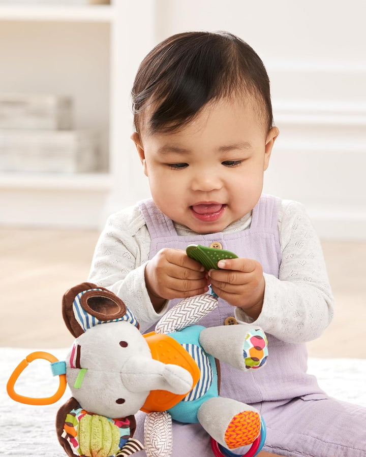 Skip Hop Bandana Buddies Aktivitätsspielzeug, Plüschtier für Babys und Kinder, mehrfarbig, Elefant E