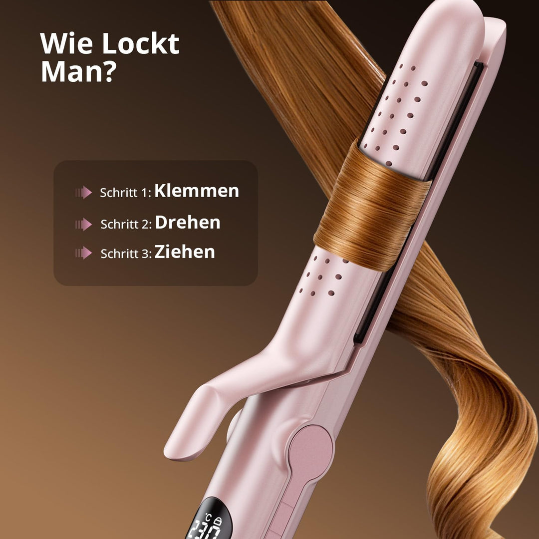 CrazyMar Glätteisen,2 In 1 Glätteisen Locken und Glätten,Ionen Air Glätteisen,9 Temperaturstufen(110