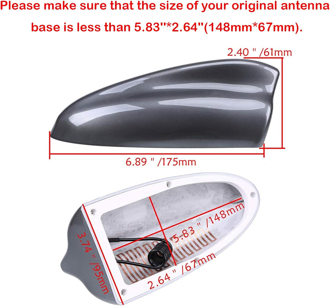 Possbay Car Antenna, Shark Fin Antenna AM FM Radio Signal Aerial Adhesive Tape Base Super Functional